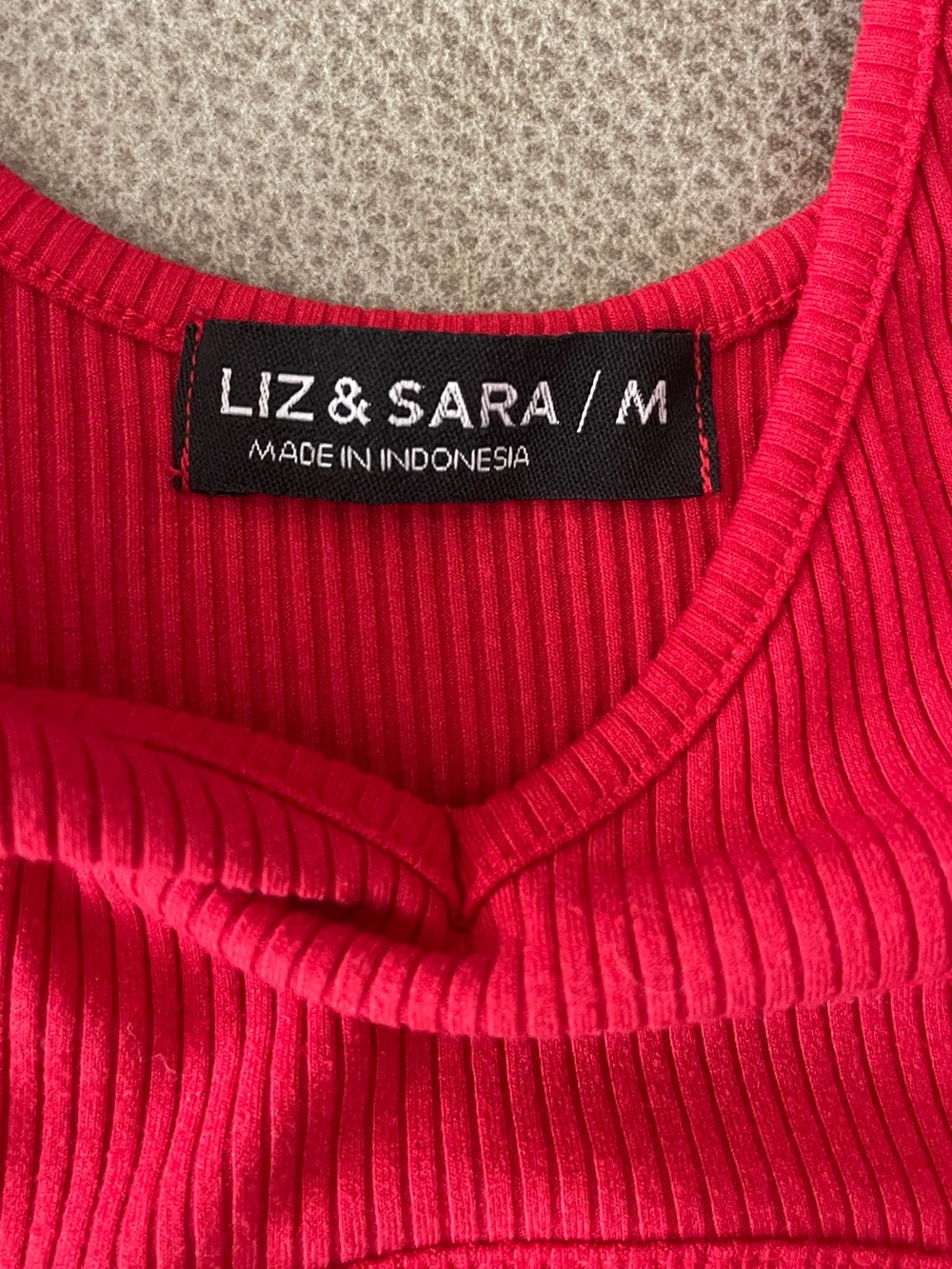 Reformation Bright Red Ribbed V-Neck Tank - Picture 2 of 5